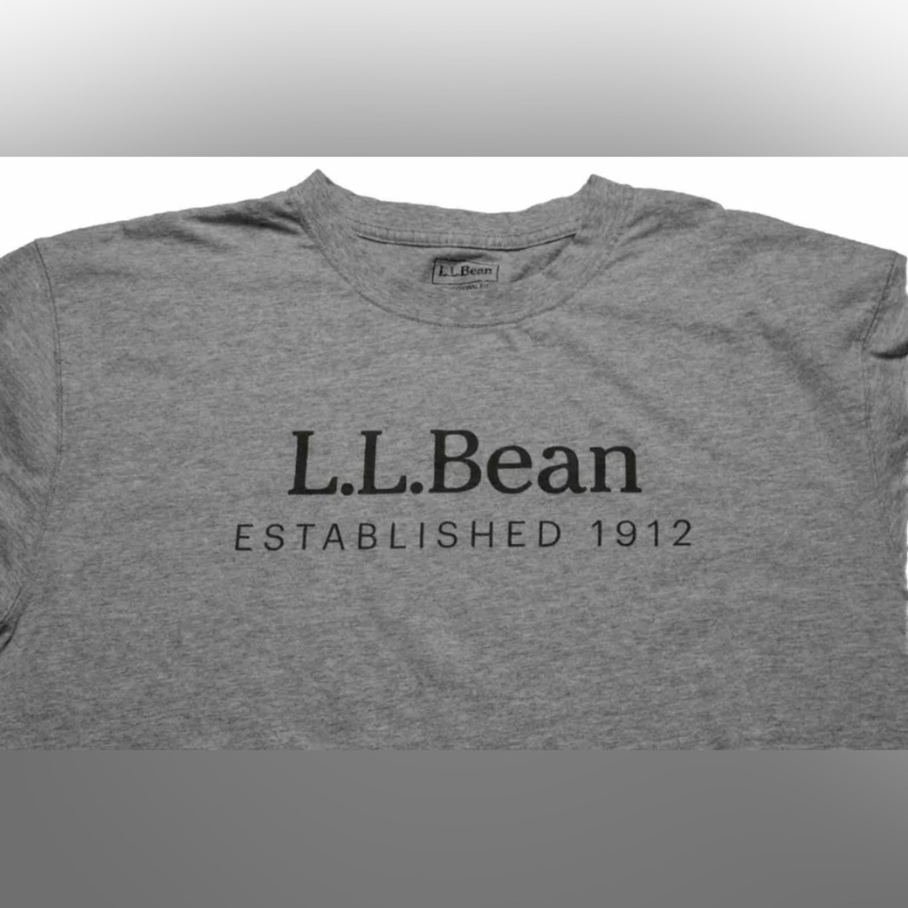 L.L. Bean Men's Short Sleeve Grey Logo T-Shirt XL Regular